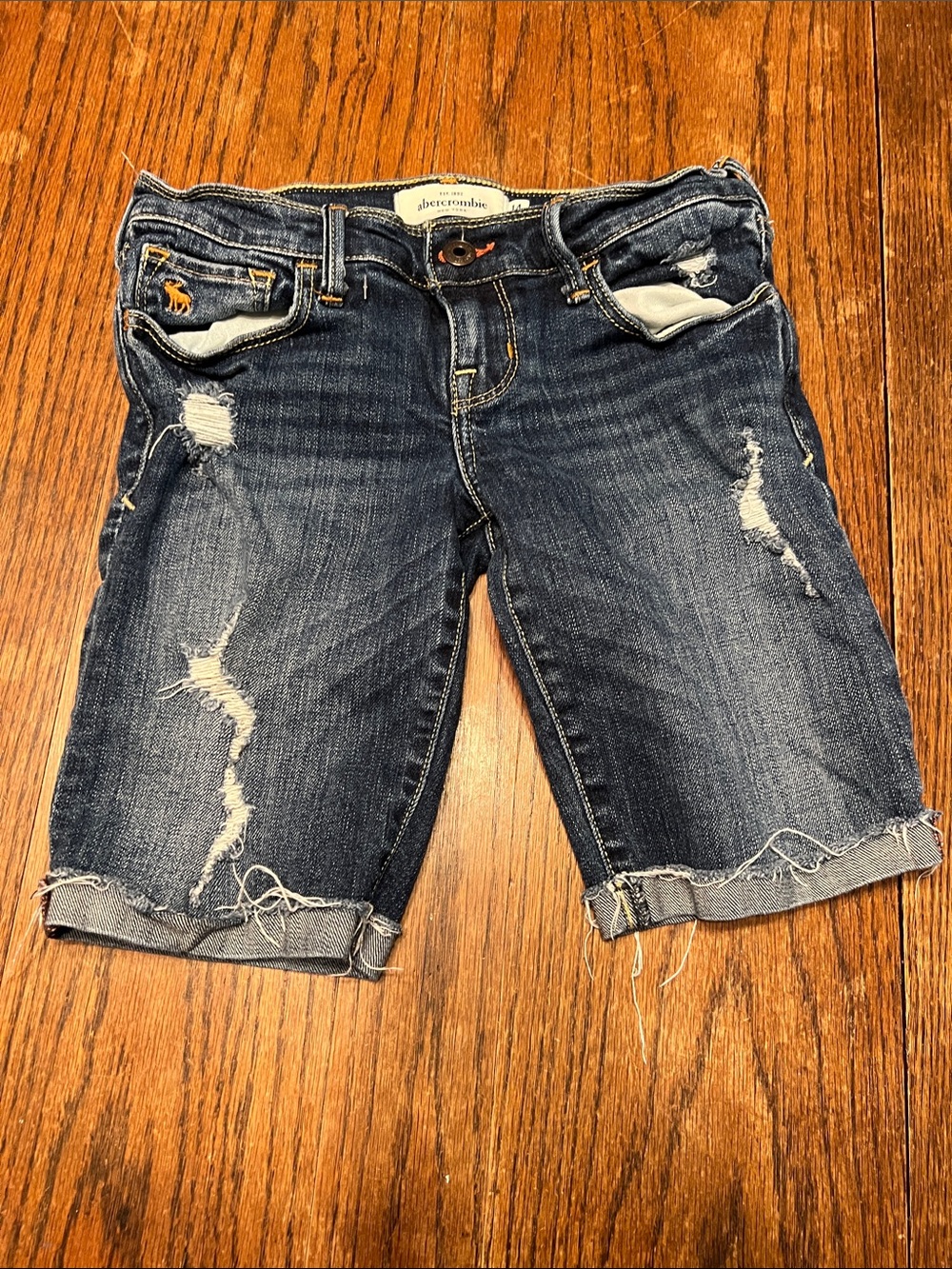 Vintage 90’s abercrombie kids low rise  Distressed denim  Bermuda Shorts